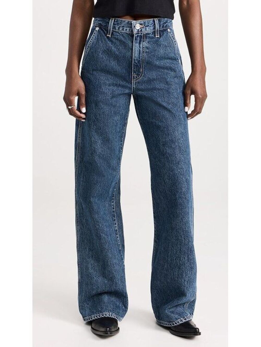SLVRLAKE Grace Jeans Women’s 32 Forbidden Love Wide Leg Double Seam USA Denim